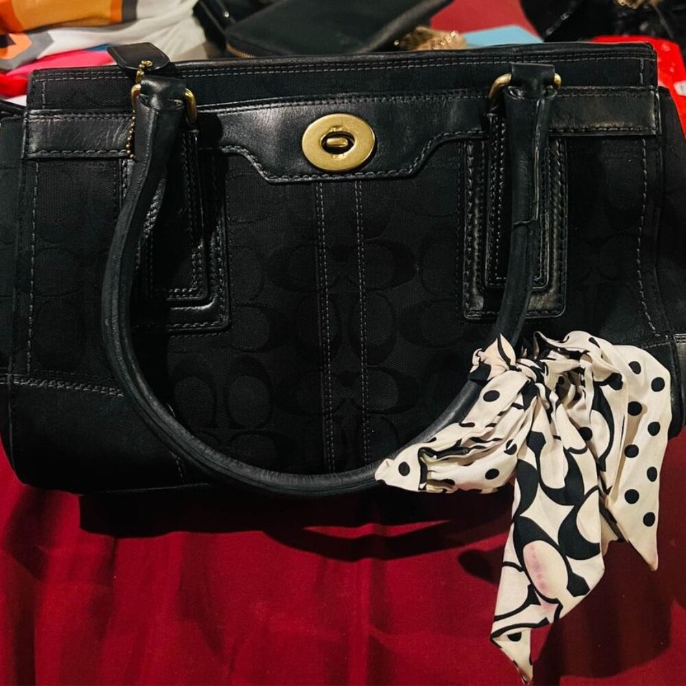 COACH Logo Handbag with Accent Ribbon - **AUTHENTIC** - Picture 2 of 5